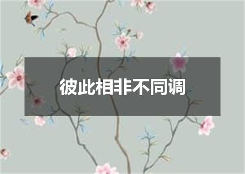 彼此相非不同调