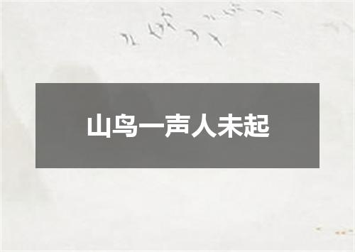 山鸟一声人未起