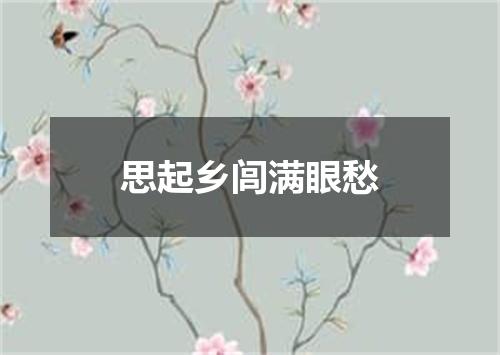 思起乡闾满眼愁