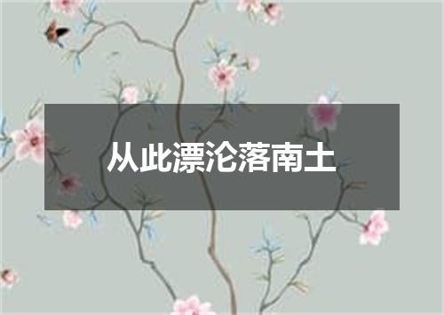 从此漂沦落南土