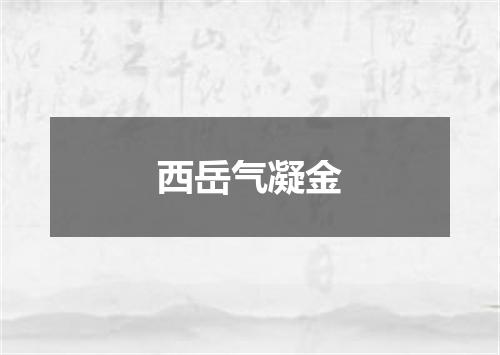 西岳气凝金