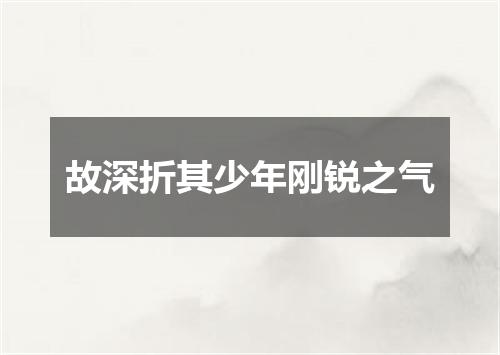 故深折其少年刚锐之气