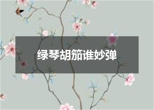 绿琴胡笳谁妙弹