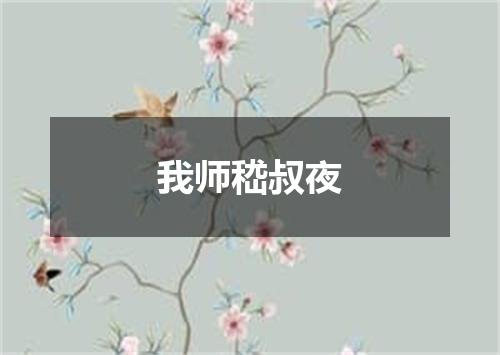 我师嵇叔夜