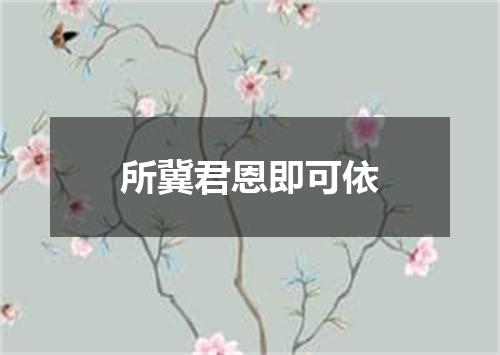 所冀君恩即可依