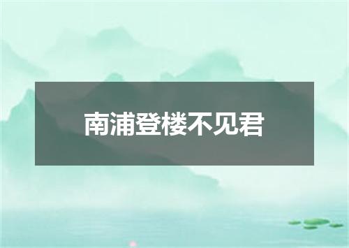 南浦登楼不见君