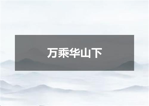 万乘华山下