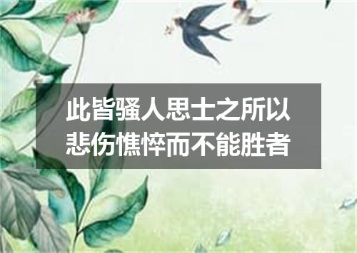 此皆骚人思士之所以悲伤憔悴而不能胜者