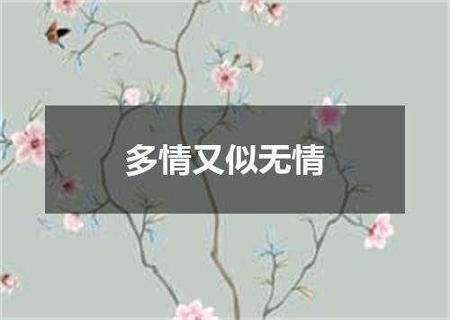 多情又似无情