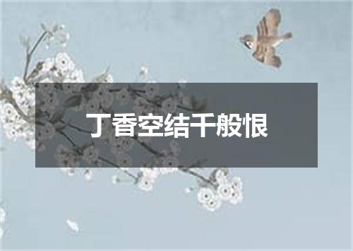 丁香空结千般恨