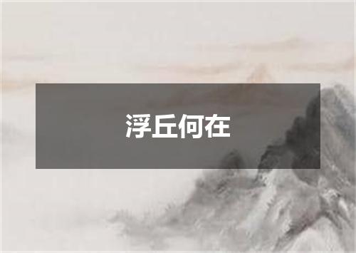 浮丘何在