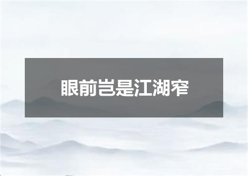 眼前岂是江湖窄