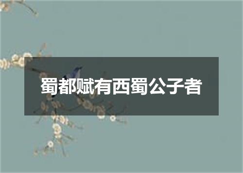 蜀都赋有西蜀公子者