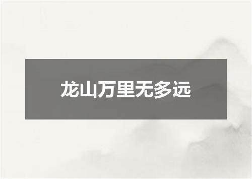 龙山万里无多远