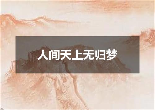 人间天上无归梦