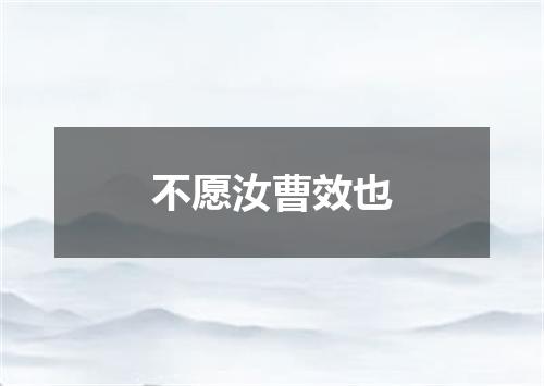 不愿汝曹效也