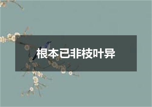 根本已非枝叶异