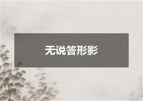 无说答形影