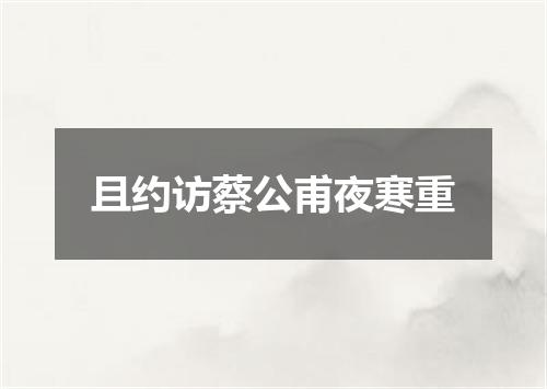 且约访蔡公甫夜寒重