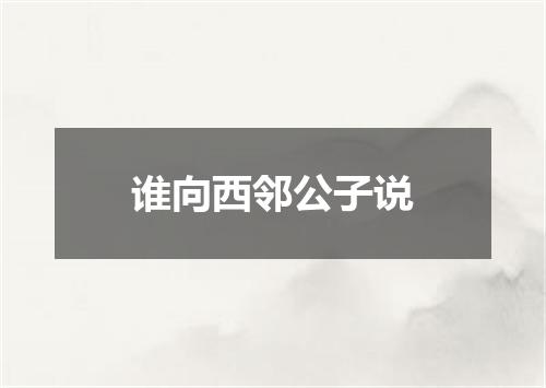 谁向西邻公子说