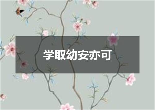 学取幼安亦可