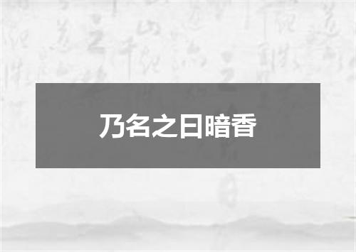 乃名之曰暗香