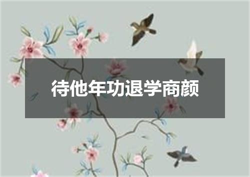 待他年功退学商颜