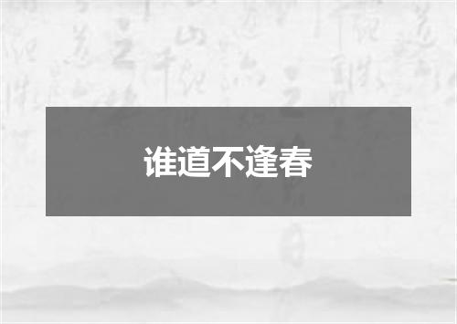 谁道不逢春