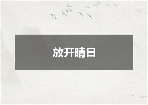 放开晴日