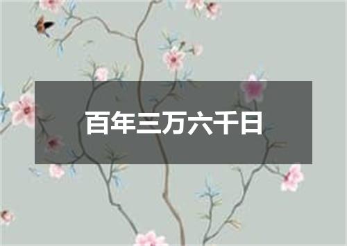 百年三万六千日