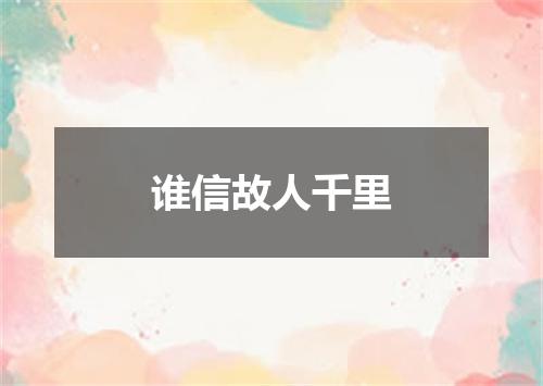 谁信故人千里