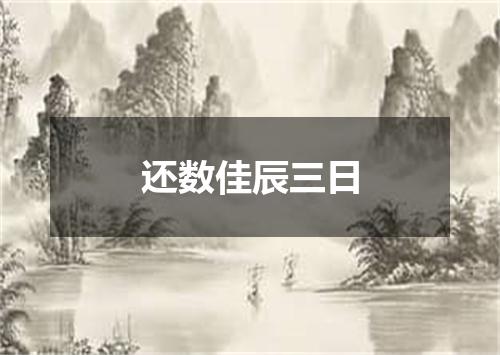 还数佳辰三日