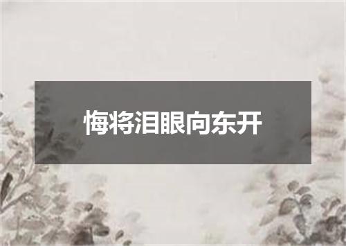 悔将泪眼向东开