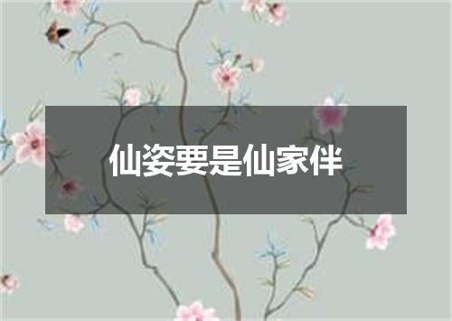 仙姿要是仙家伴