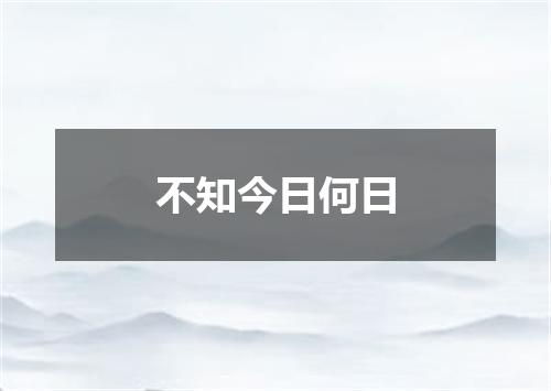 不知今日何日