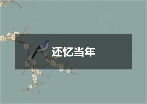 还忆当年