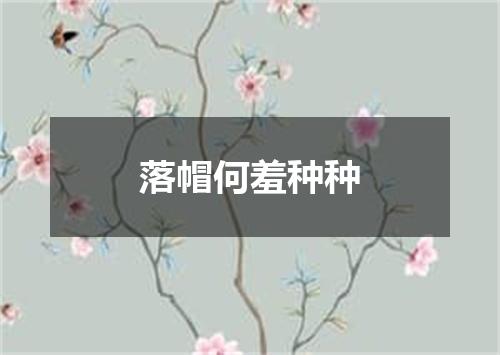 落帽何羞种种