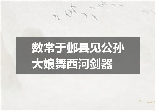 数常于邺县见公孙大娘舞西河剑器