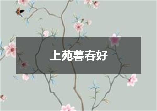 上苑暮春好