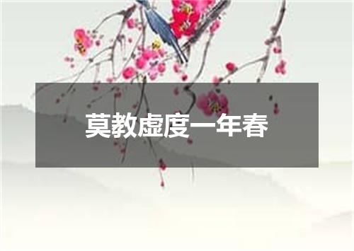 莫教虚度一年春