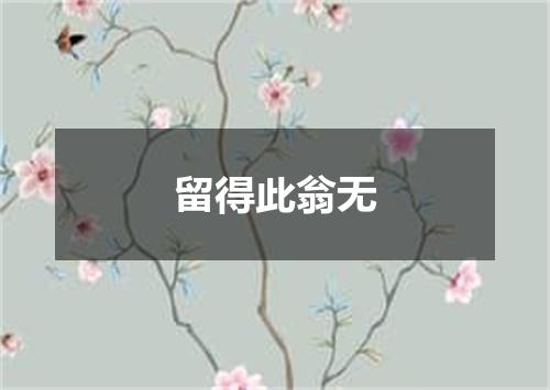 留得此翁无