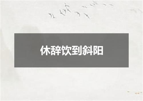 休辞饮到斜阳