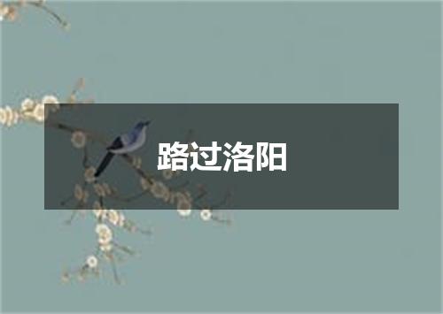 路过洛阳