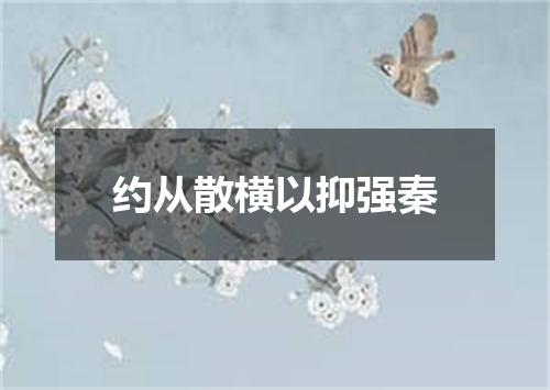 约从散横以抑强秦