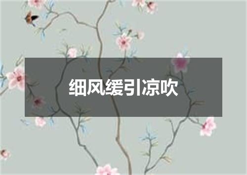 细风缓引凉吹