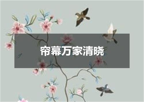 帘幕万家清晓