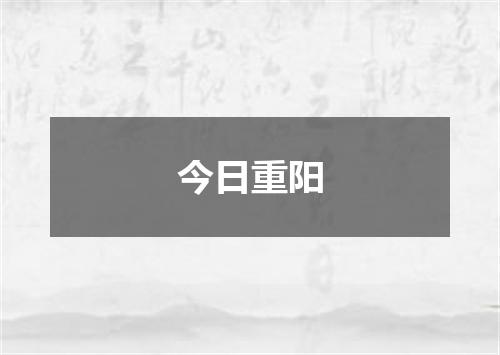 今日重阳