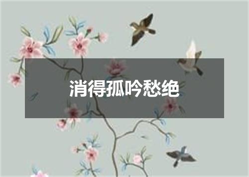 消得孤吟愁绝