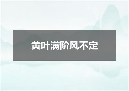 黄叶满阶风不定