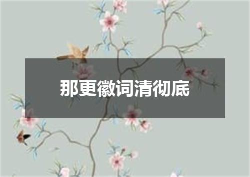 那更徽词清彻底